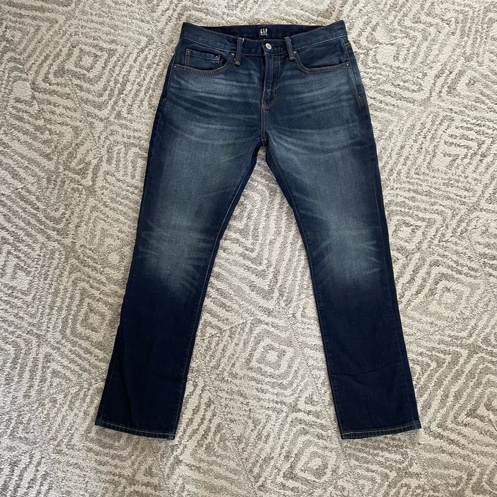 GAP Men’s Slim Jean, Dark Blue Wash, Size 30/30